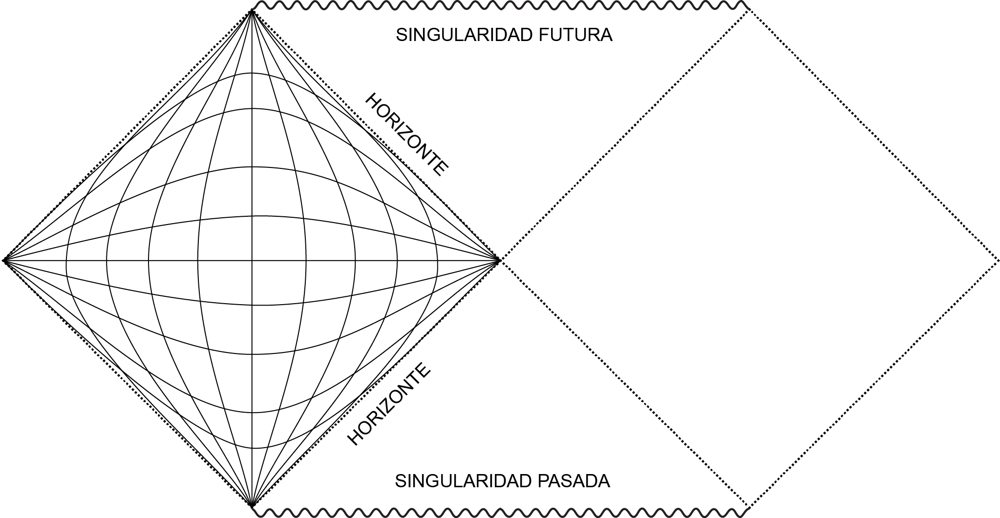 Diagrama de Penrose del agujero negro tipo Schwarzshild